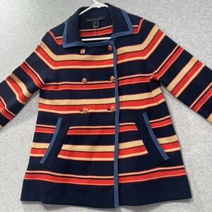 Marc Jacobs M Kate Double Breasted Knit Blazer Striped Cardigan Sweater Jacket